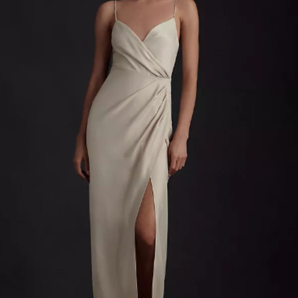 BHLDN Frey Silk Champagne Dress